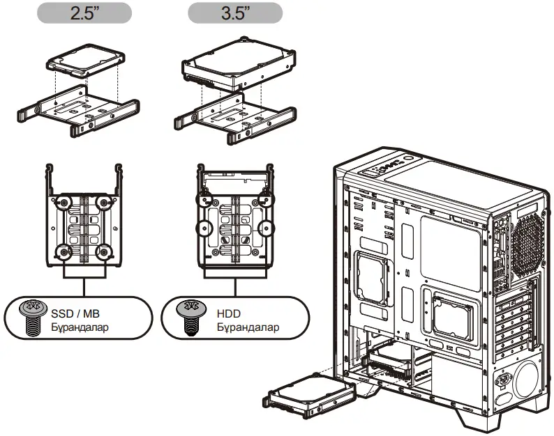 Mounting the SSD-HDD
