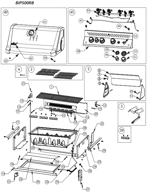 NAPOLEON BIP500RB 3 Prestige 500 Built-In Gas Grill with Rotisserie - 01