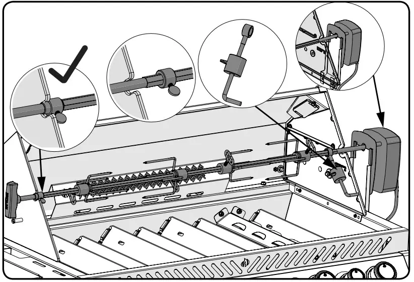 NAPOLEON BIP500RB 3 Prestige 500 Built-In Gas Grill with Rotisserie - operating the unit6