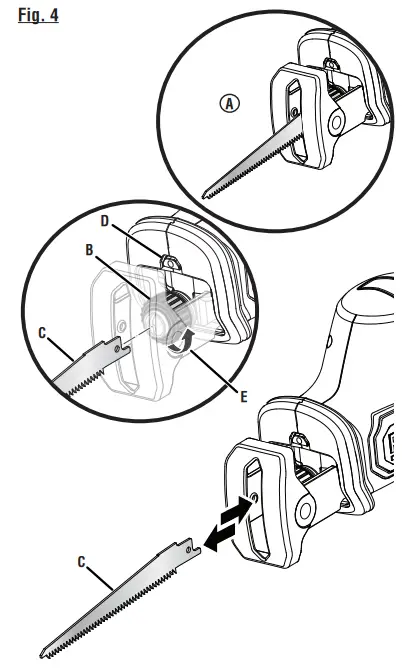 INSTALLING/REMOVING BLADE