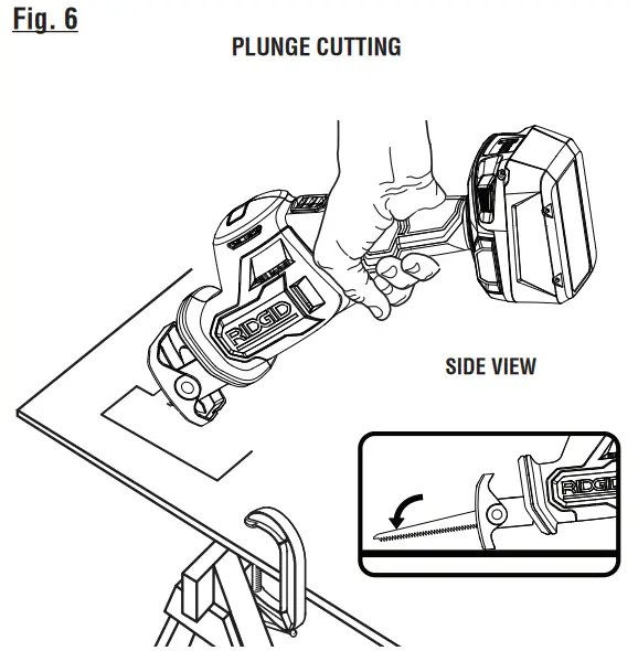 PLUNGE CUTTING WOOD OR WALL BOARD