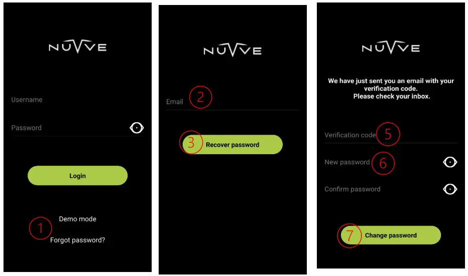 NUVVE FleetBox App - Password Recovery