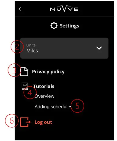 NUVVE FleetBox App - Settings