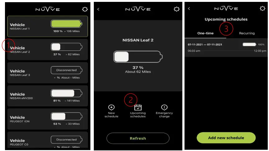 NUVVE FleetBox App - Upcoming Trip Schedule 1
