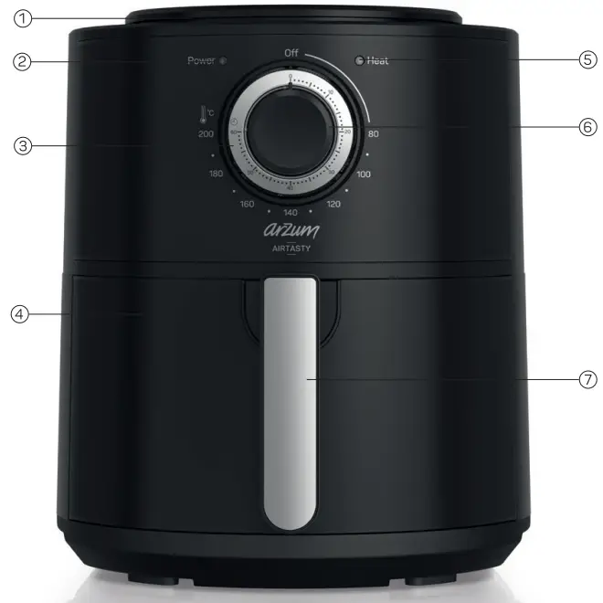 arzum AR2062 G Hot Air Fryer - Overview