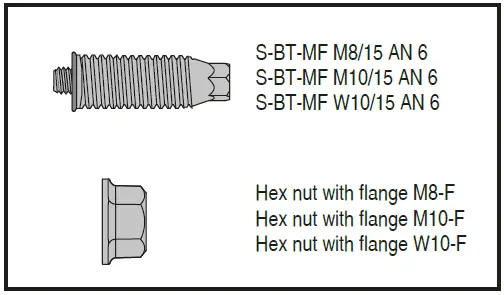 HILTI S-BT-MF M8 M10 Threaded Studs & Standoffs-2