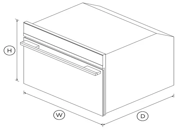 FISHER PAYKEL OS60NDB1 Combination Steam Oven60cm 9 Function - DIMENSIONS