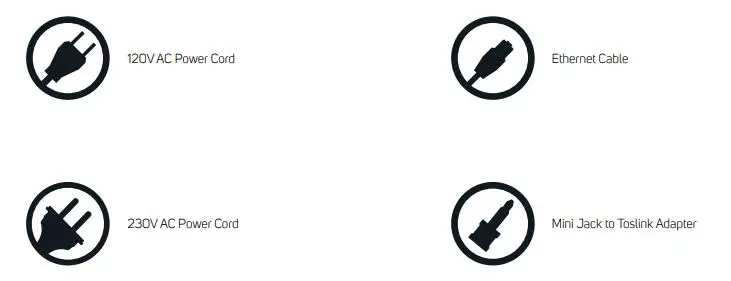 BLUESOUND Pulse M Wireless Streaming Speaker - Included Accessories