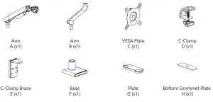 FIG 1 Supplied Parts List
