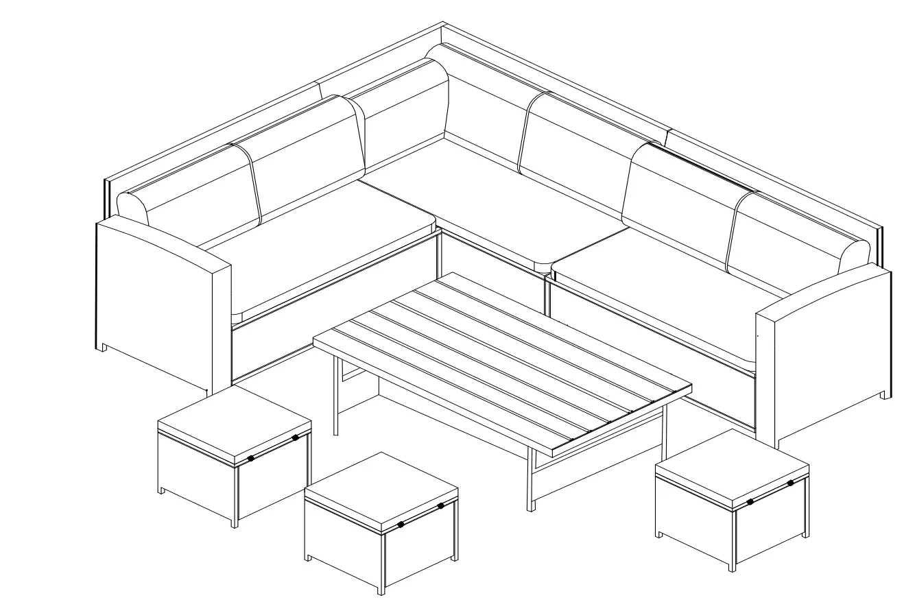 COSTWAY HW67190 7 PCS Sofa Set User Manual