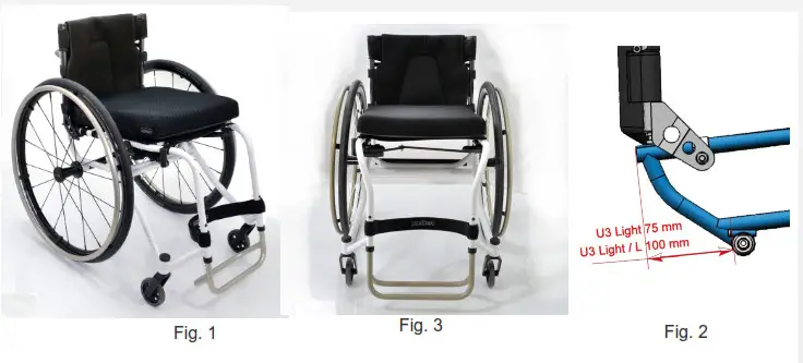 panthera U3 Light Ultra Lightweight Portable Wheelchair - fig