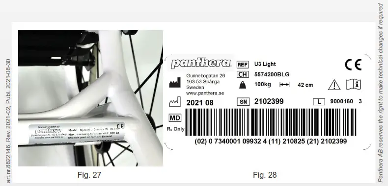 panthera U3 Light Ultra Lightweight Portable Wheelchair - fig13