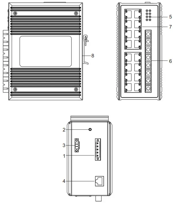 Maiwe MIEN2216 Industrial Ethernet Switch - Port and Size