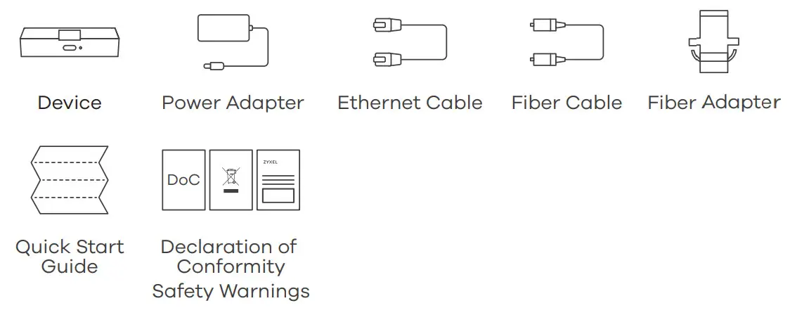 ZYXEL AM3100-B0 Gigabit Active Fiber Gateway - Package