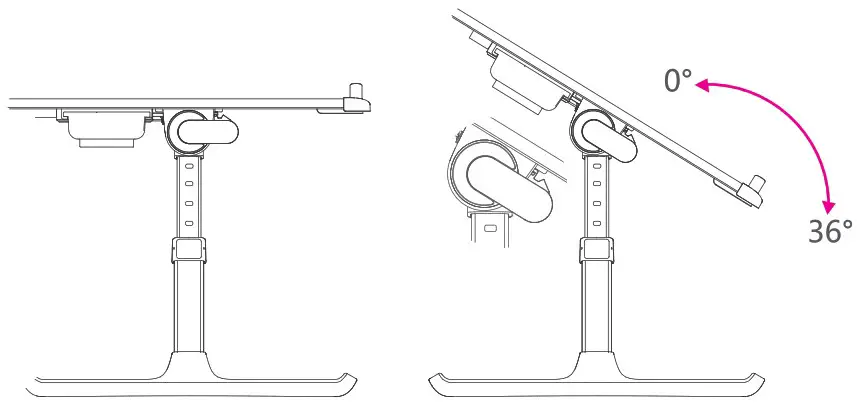 Aluratek ACT02F Adjustable non Slip Laptop Stand Table - Tilt Adjustment