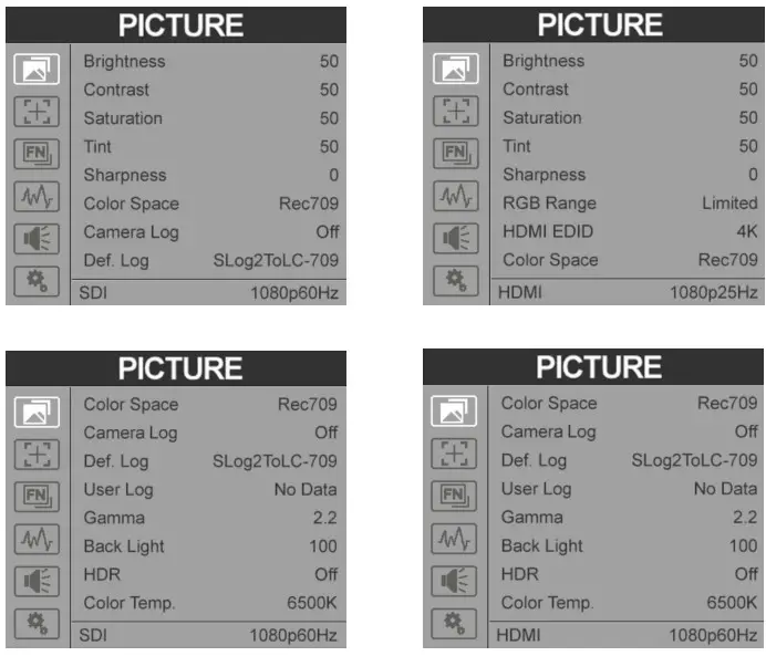 LILLIPUT RM 503S 3 X 5 Inch 2RU Rackmount SDI Monitor - Key Function 2