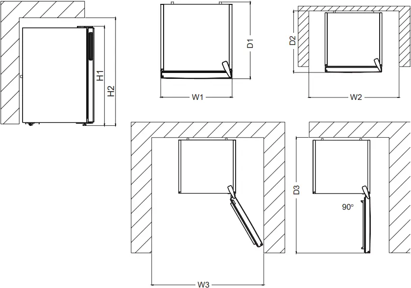 KONCAR H54151SF - Dimensions