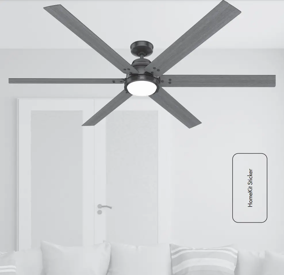 Hunter 51884 Gravity Ceiling Fan Installation Guide