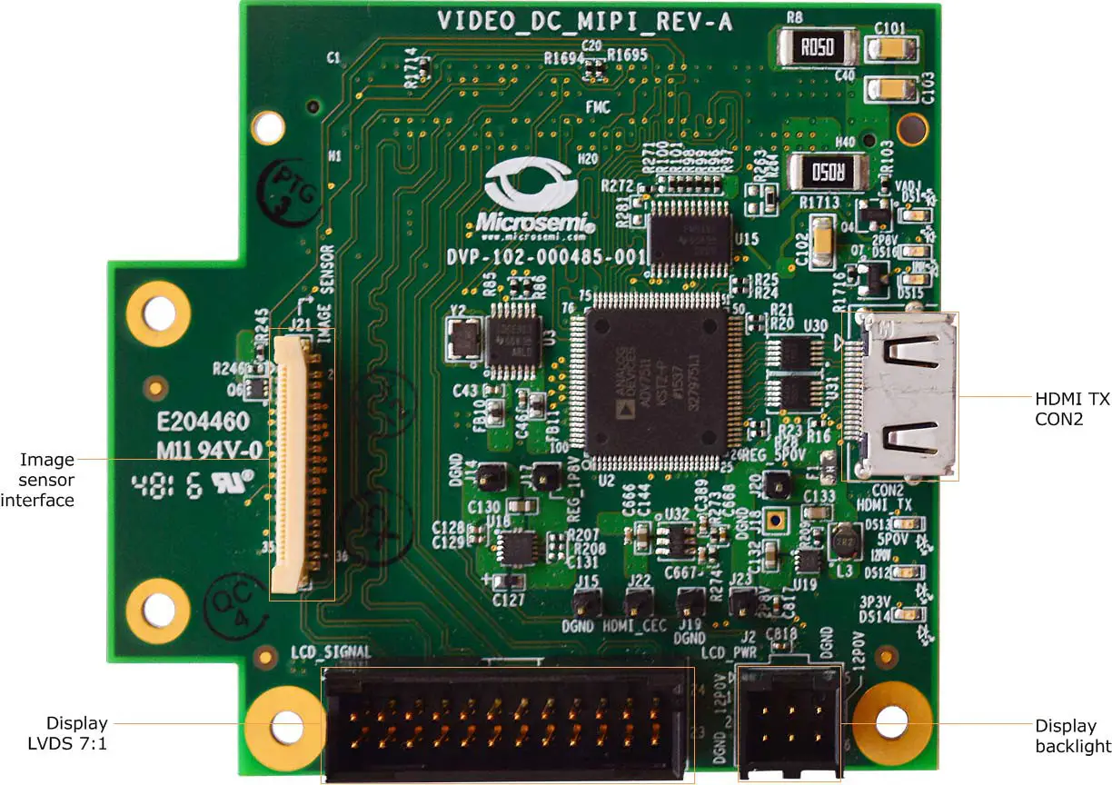Microsemi DG0723 SmartFusion2 Imaging and Video Kit MIPI CSI 2 - SmartFusion2 Imaging and Video MIPI CSI 1