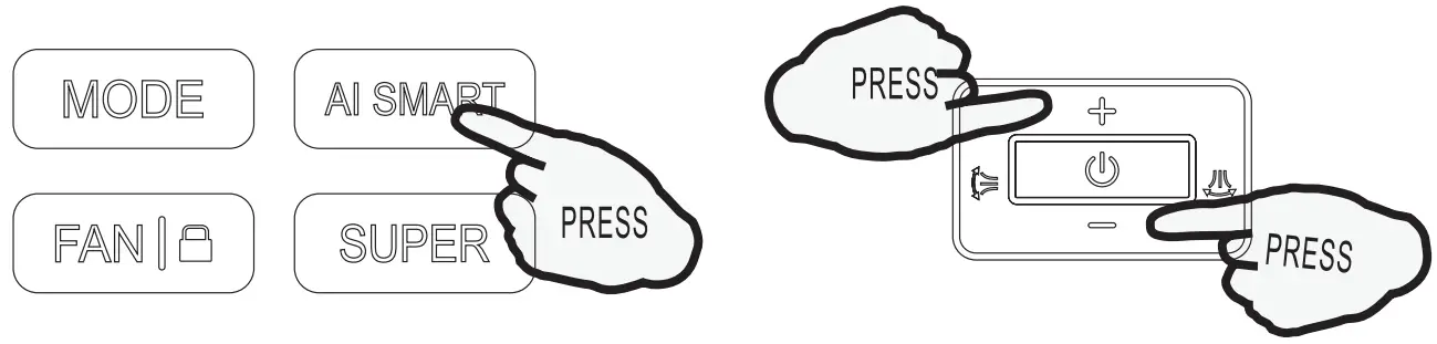 perfect aire 3PAMSH36B SZW Remote Contro - AI SMART MODE