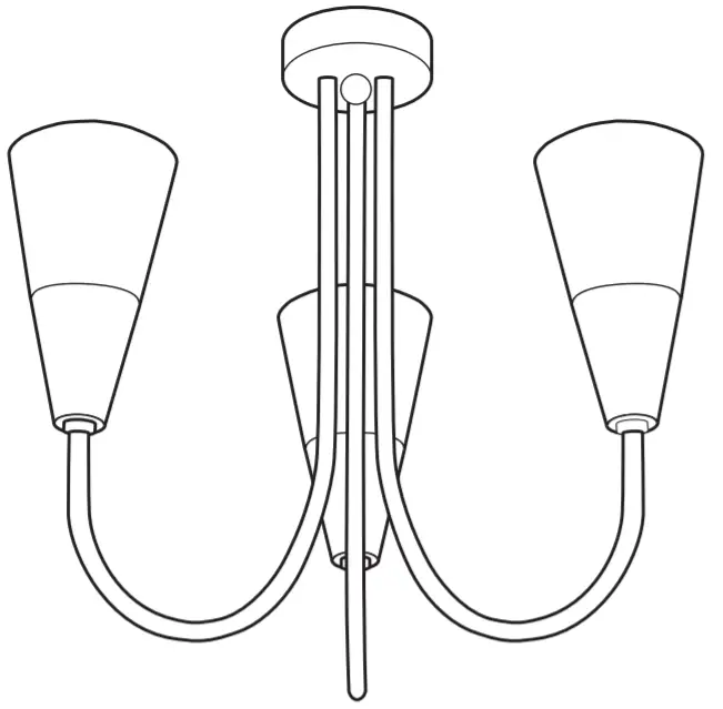 JOHN LEWIS Lulu 3 Arm Ceiling Light -ICON 1