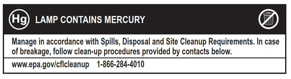 LAMP CONTAINS MERCURY