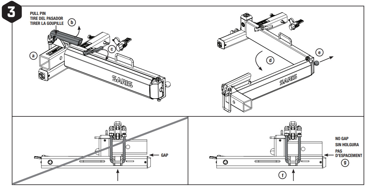 SARIS 4430 Swing Away Hitch Rack Adapter 2 inch -figure 4