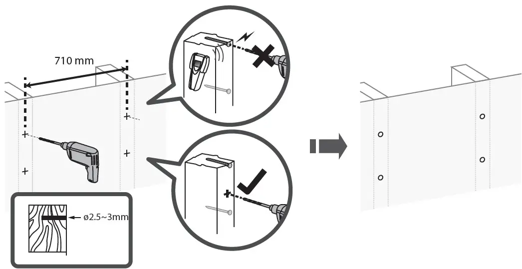 Wall mounting with screws only 01