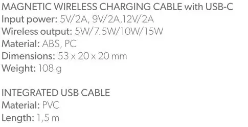 Epico Magnetic Wireless Charging Cable with USB-C fig1