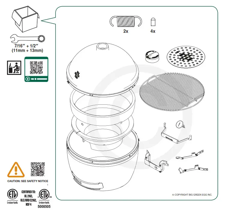 Big Green Egg 2XL EGG- REQUIREMENTS