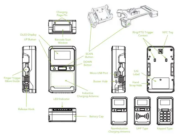KOAMTAC Bluetooth Barcode Scanner KDC180 User Guide - KDC 180 Diagram