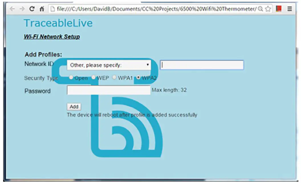 CONFIGURE WiFi NETWORK 1