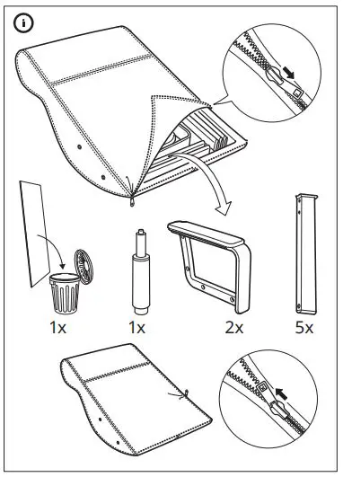 IKEA 503.394.14 MILLBERGET Swivel Chair fig3