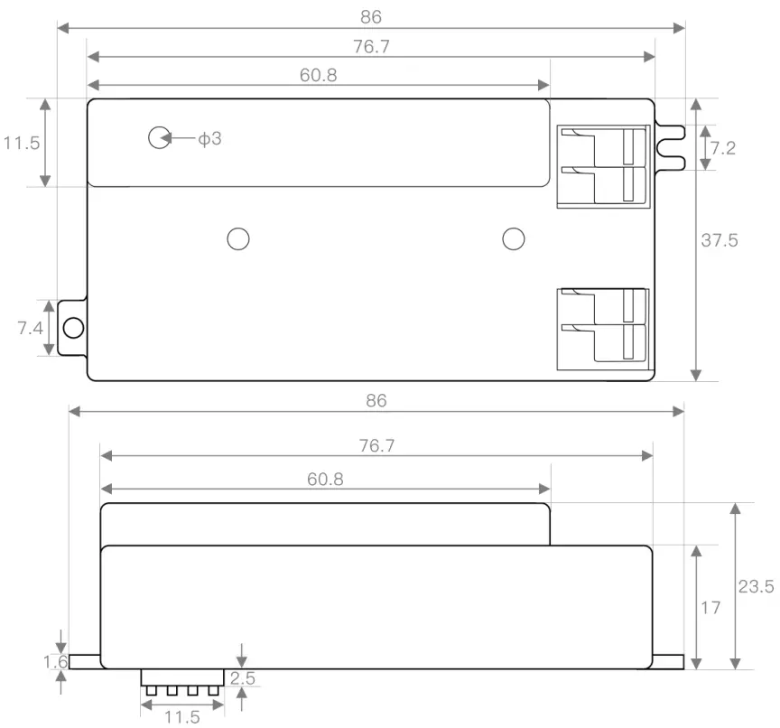 EasyDetek EDC212S-B Motions Sensor - Product size chart 2