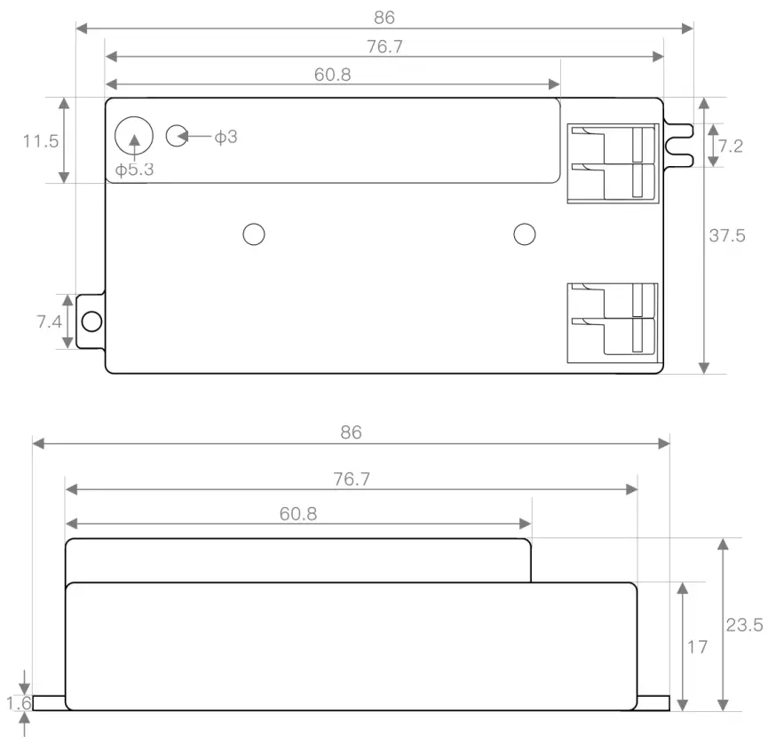 EasyDetek EDC212S-B Motions Sensor - Product size chart 3