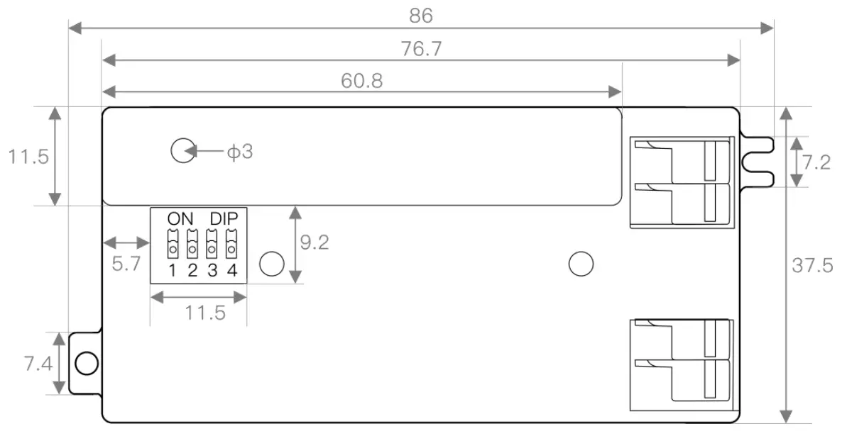 EasyDetek EDC212S-B Motions Sensor - Product size chart