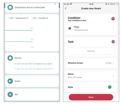 kogan KASNSRWFTHA Smarterhome Smart Temerature and Humidity Sensor - OPERATION