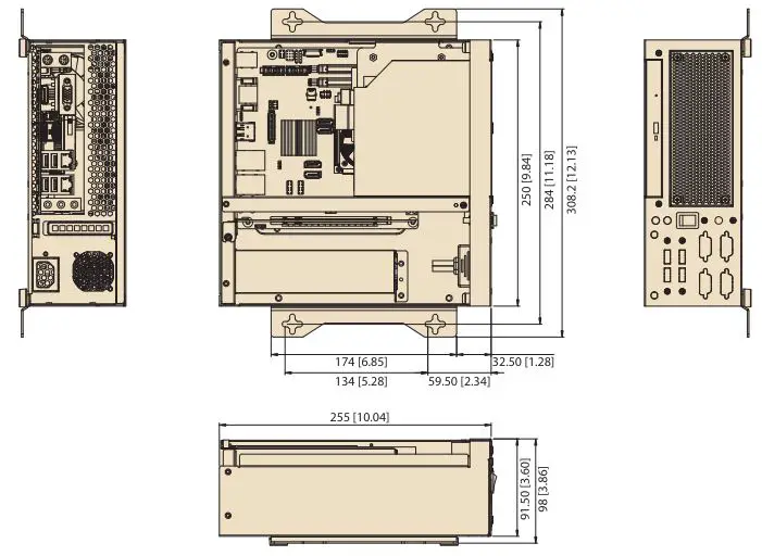 Deviceon Embedded Mini-ITX Chassis with One Expansion Slot - Dimensions
