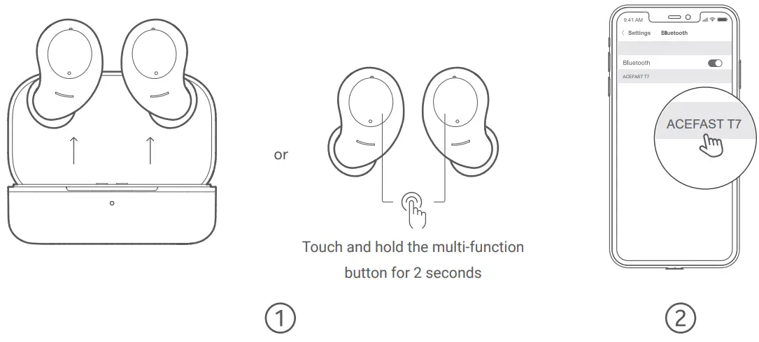 ACEFAST T7 Unrivalled True Wireless Stereo Earbuds Silver - use
