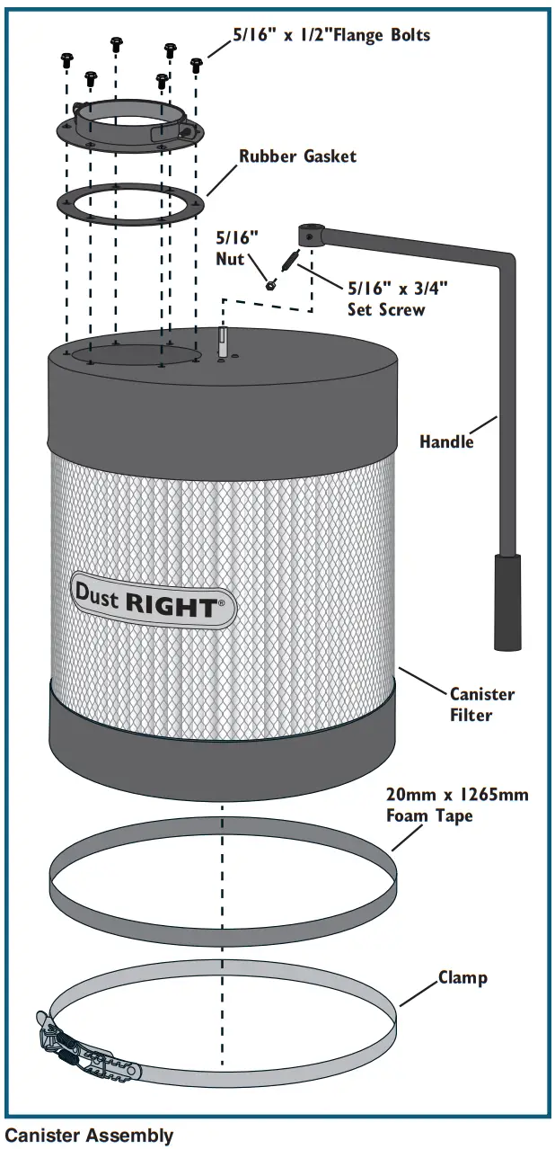 ROCKLER Dust Right 650 CFM Dust Canister Filter - fig1