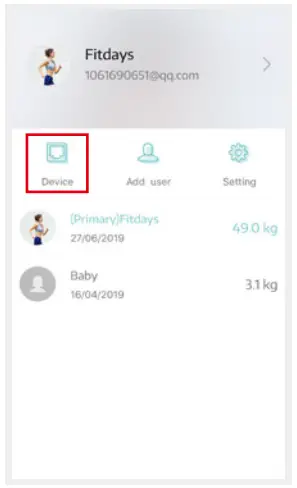 Pairing the scale with your smartphone