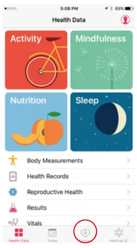 Sync to fitness app
