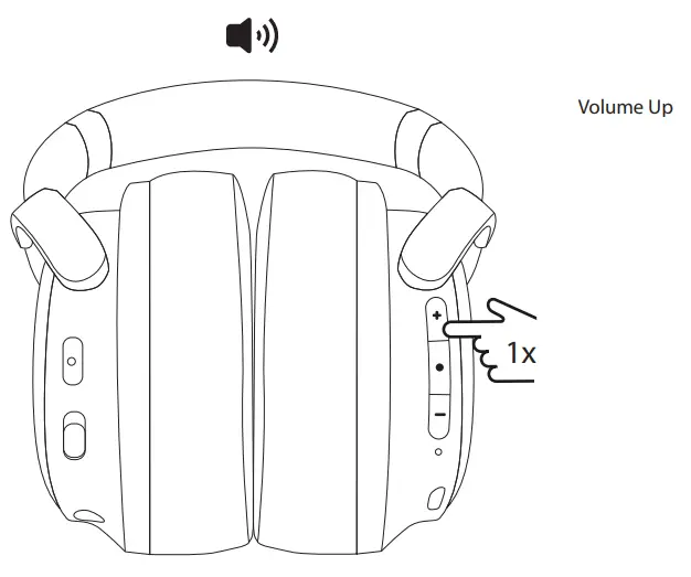 BuddyPhones Cosmos+ Active Noise Cancellation Headphones User Manual - Volume Up