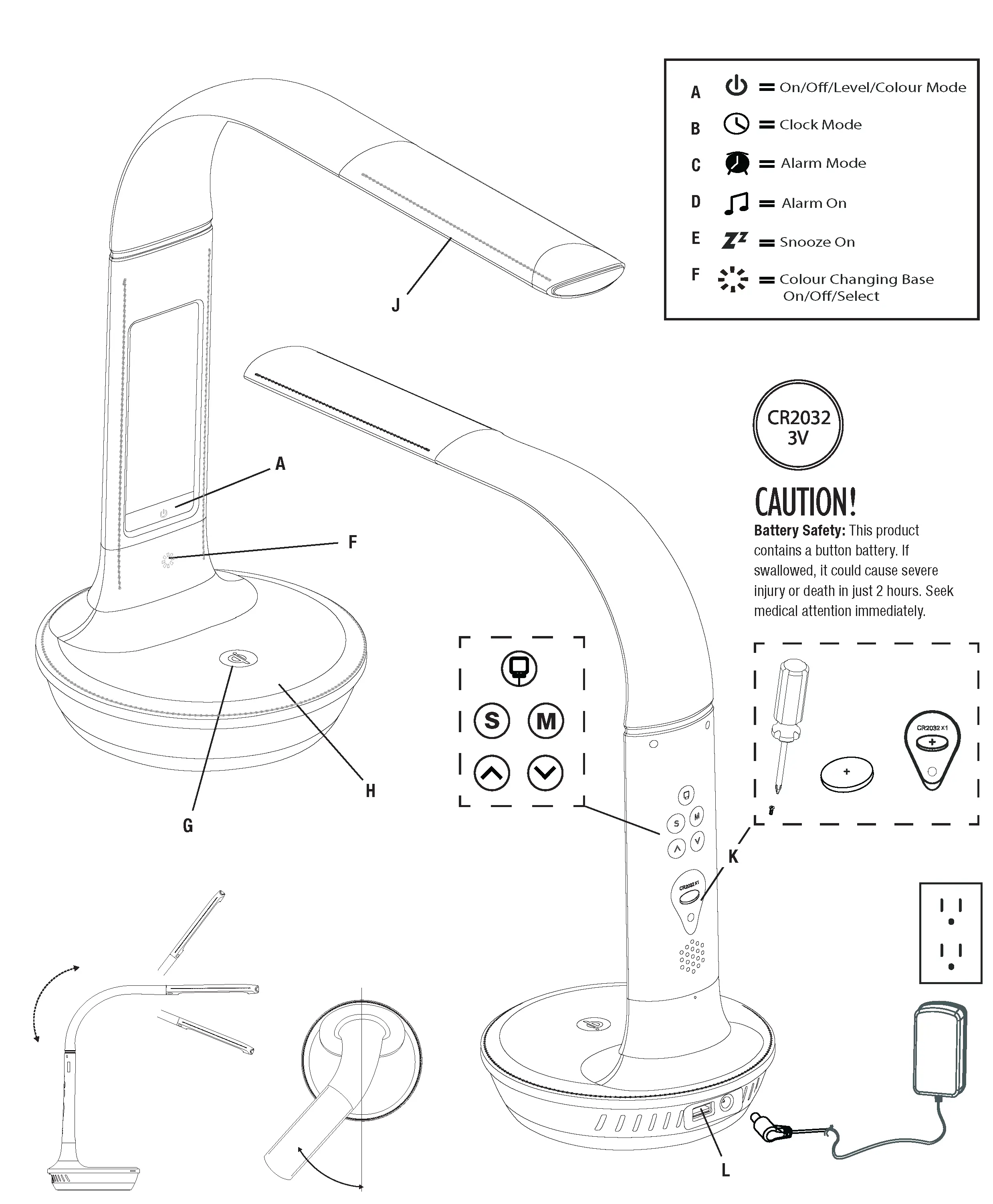 B1FSB Wireless Charging LED Lamp