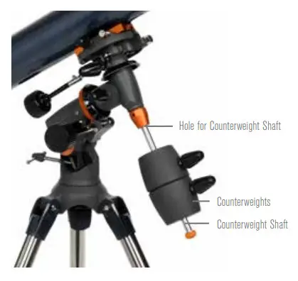 CELESTRON 21062 AstroMaster 70EQ Refractor Telescope - COUNTERWEIGHT