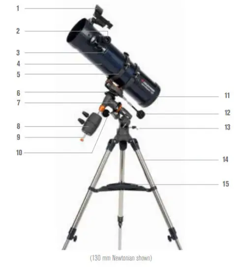CELESTRON 21062 AstroMaster 70EQ Refractor Telescope - part list 2