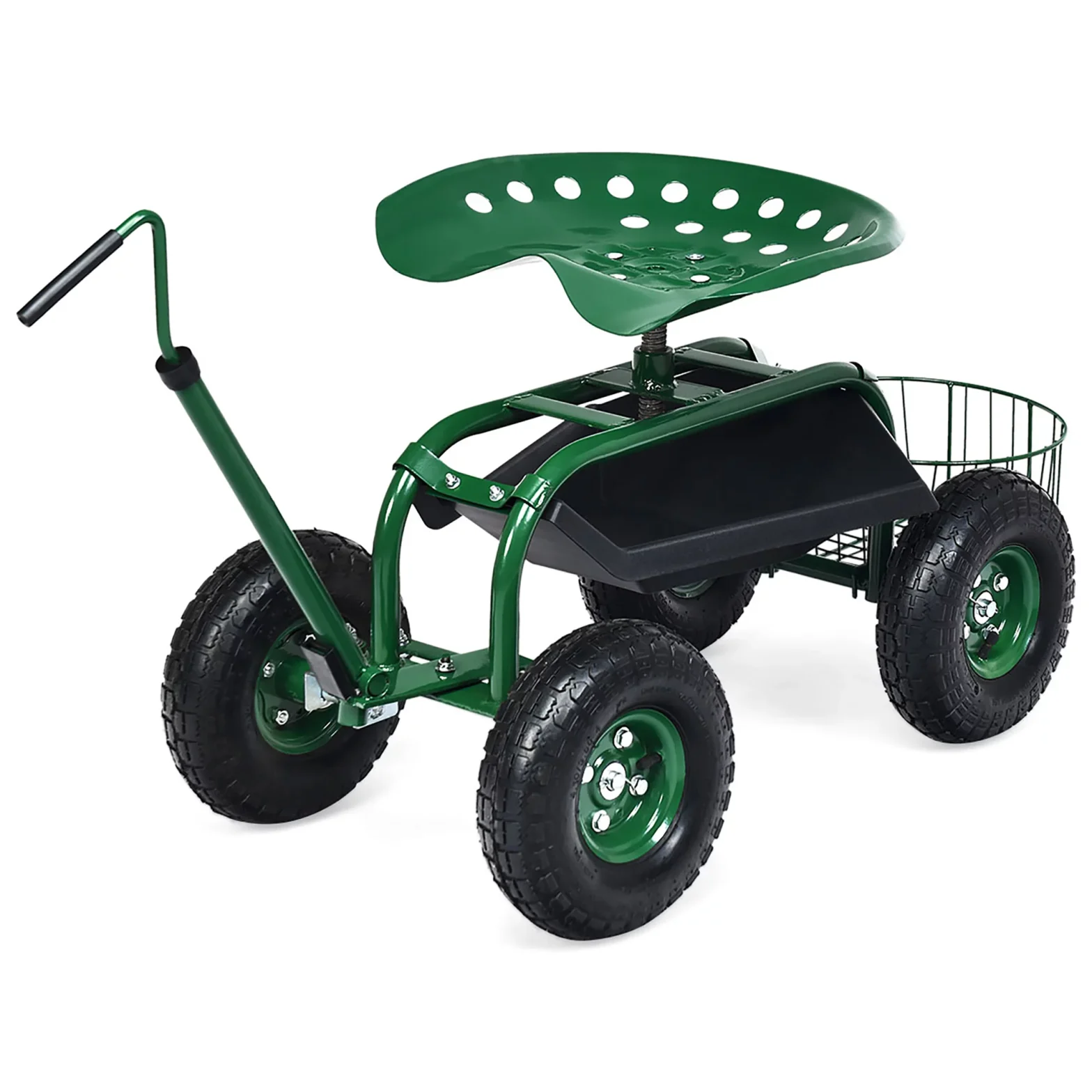 Costway Gt3452 Steerable Garden Cart Rolling Work Seat User Manual