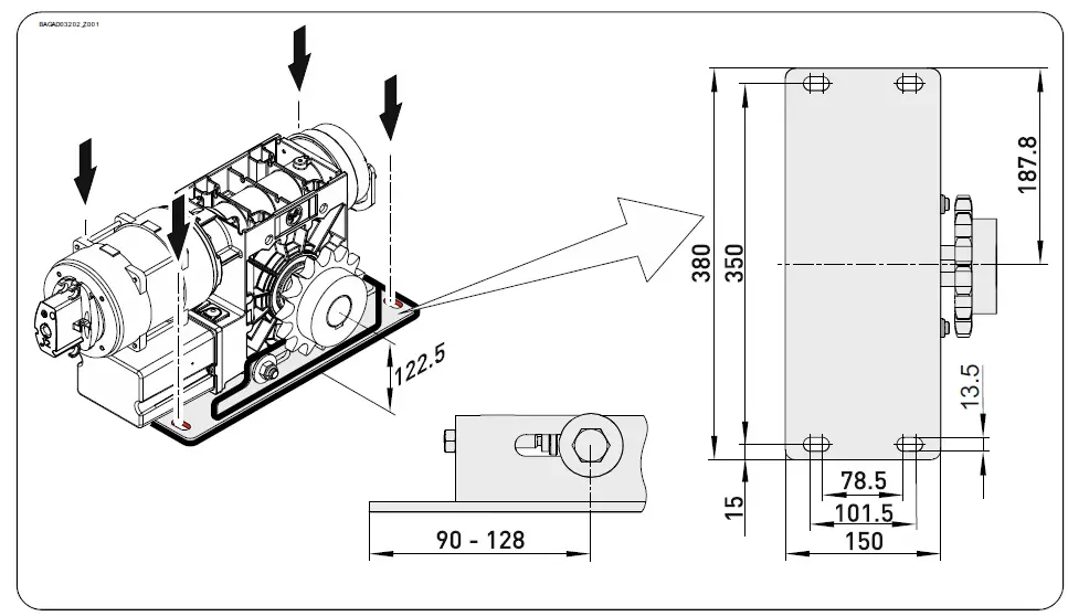 GfA ELEKTROMATEN 10002234.10801 Balanced Sectional Drive Motor FIG 5
