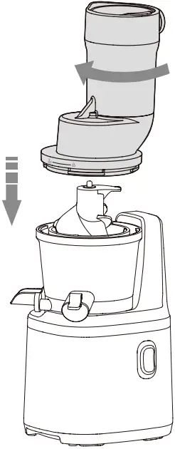 PHILCO PHJE 5030 Slow Juicer 6 lnstall the juice cup lid