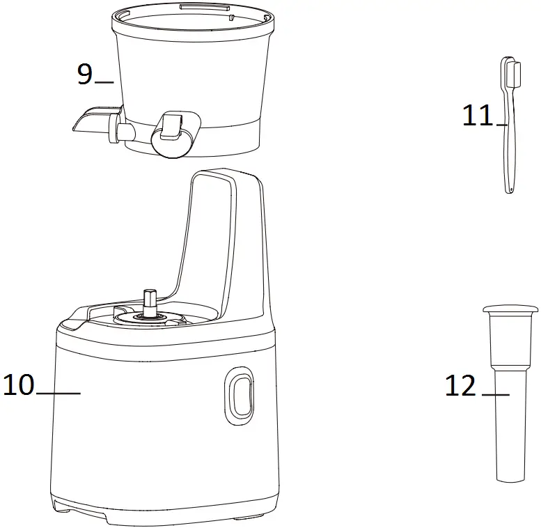 PHILCO PHJE 5030 Slow Juicer PARTS NAME AND ACCESSORIES B